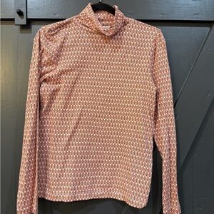 LOFT Geometric Multicolor Turtleneck Top